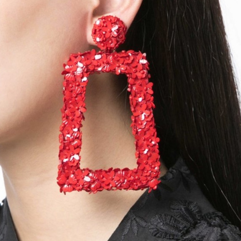 Sachin + Babi Red Fleur Dusk Earrings